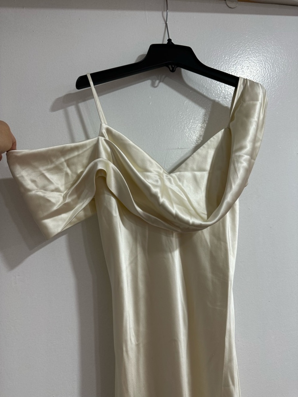 Reformation Ronda Ivory One-Shoulder Silk Draped Gown Dress Wedding - Picture 9 of 12